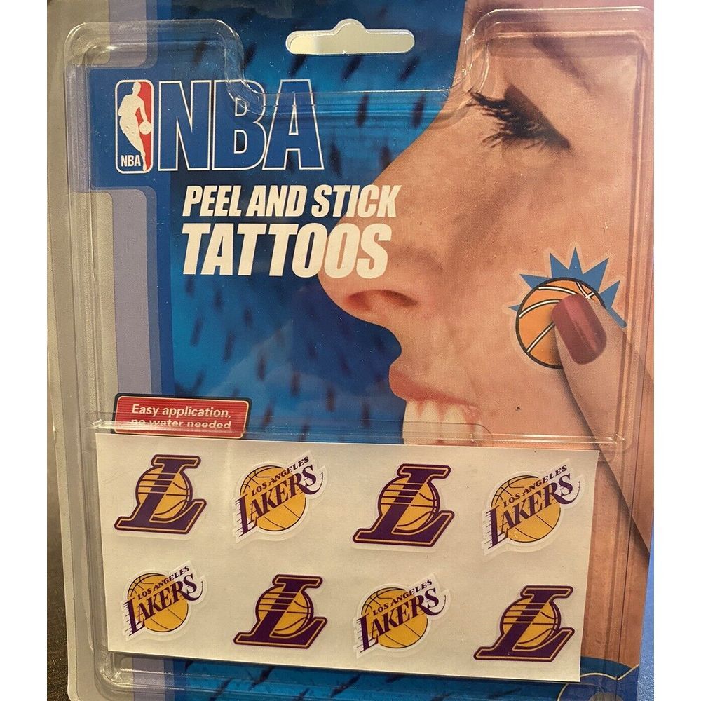 Los Angeles Lakers NBA Peel and‎ Stick Tattoos Rico Industries Set of 8 New
